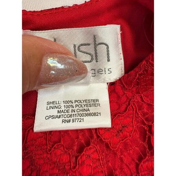 BLUSH Us Angels Girls Red And Gold Lace Dress New Sz 10 Holidays - Picture 13 of 13